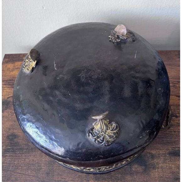 Vintage  French Footed  metal planter or decorative bowl - Picture 5 of 7